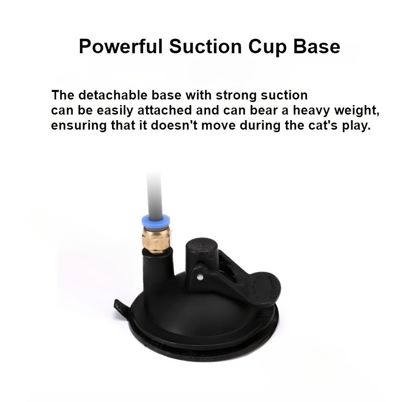 Plastic Cat Teaser Toy with Suction Cup and Long Pole for Indoor Cats