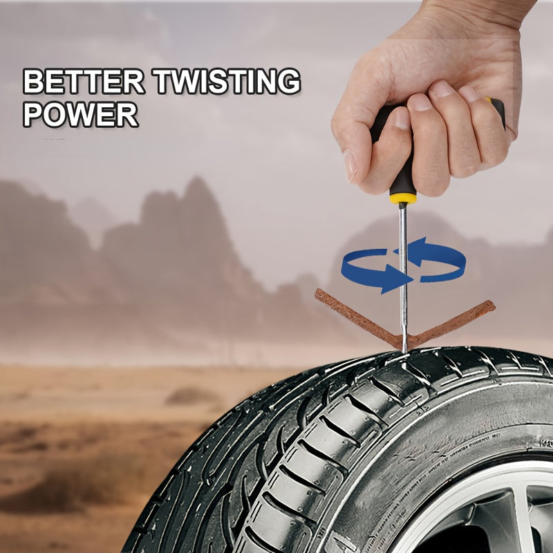 RV Tire Repair Kit with Rubber Strips for Cars, Trucks & Motorcycles