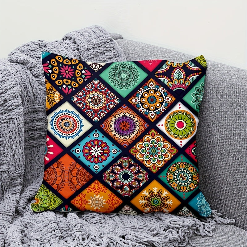 Bohemian Style Pillowcase Decorative Home Decor Cotton Linen 20x20 Inches