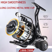 Stainless Steel Fishing Reel for Long-Distance Casting Spinning Ambidextrous Nylon Mixed Color