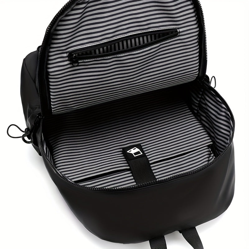 Men's 14-Inch Polyester Laptop Backpack for Travel Casual and School Black