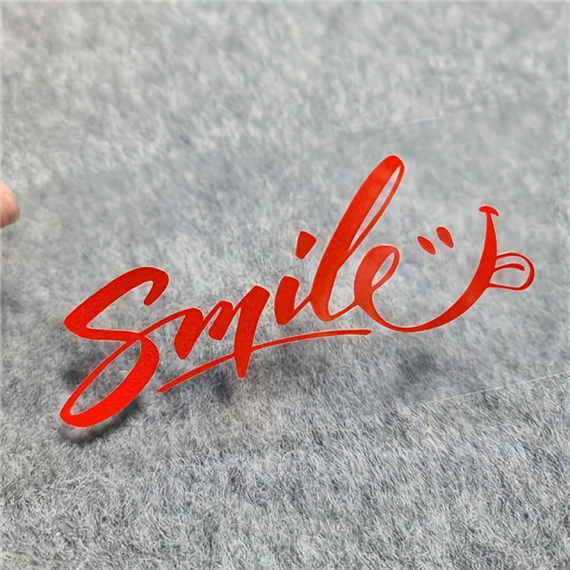English Letter Smile Face Car Sticker Waterproof Motorcycle Body Decor