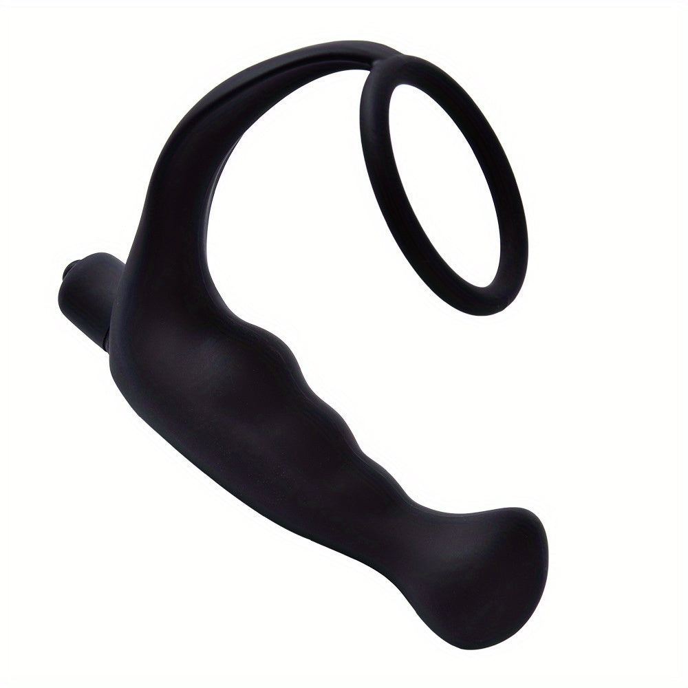 Men Vibrating Prostate Massager with 10 Speeds and Delay Ring