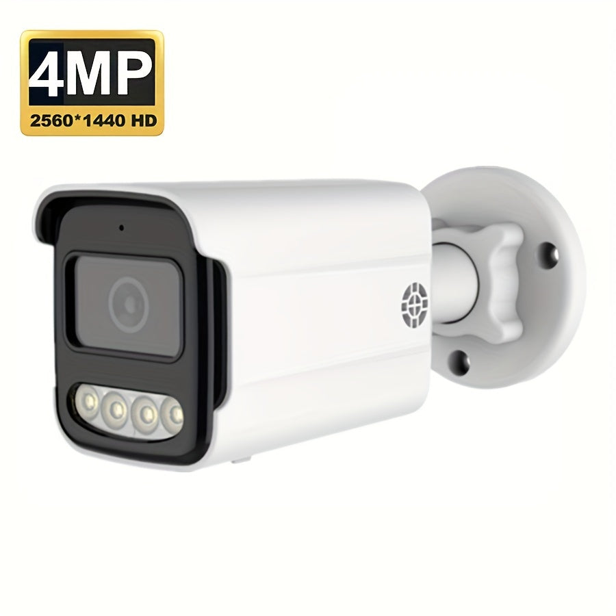 4MP 2K Outdoor PoE Security Camera with Night Vision Human Detection Wide-Angle Lens