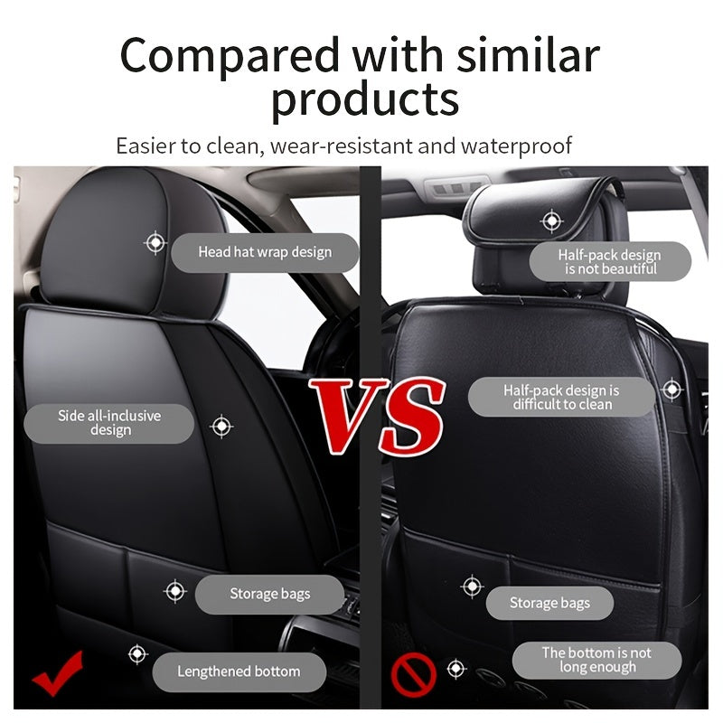 Universal Car Seat Cover PU Leather Cushions Protector for Four Seasons