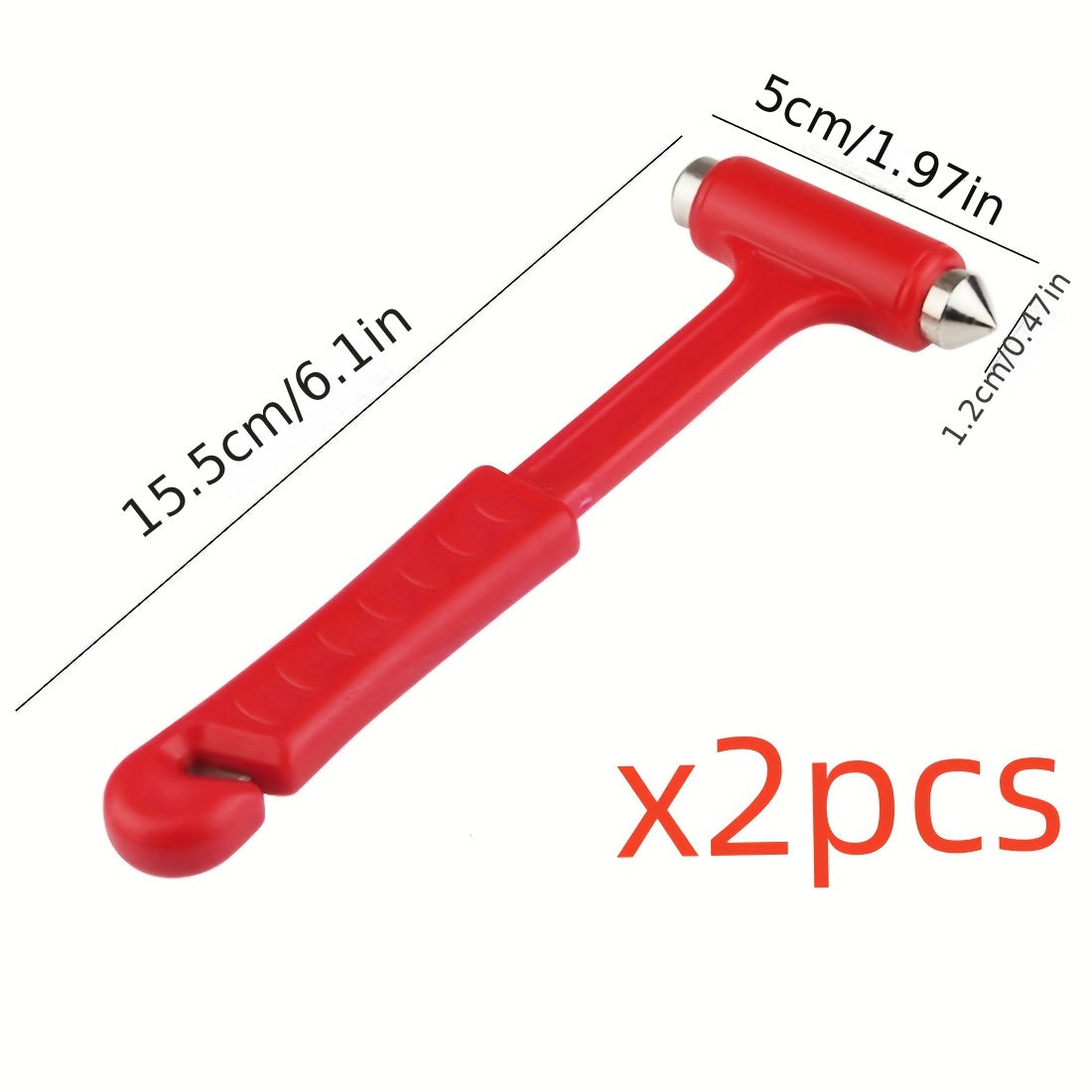 2-Pack Durable Multifunctional Car Safety Hammers Plastic Window Breaker Emergency Escape Tools