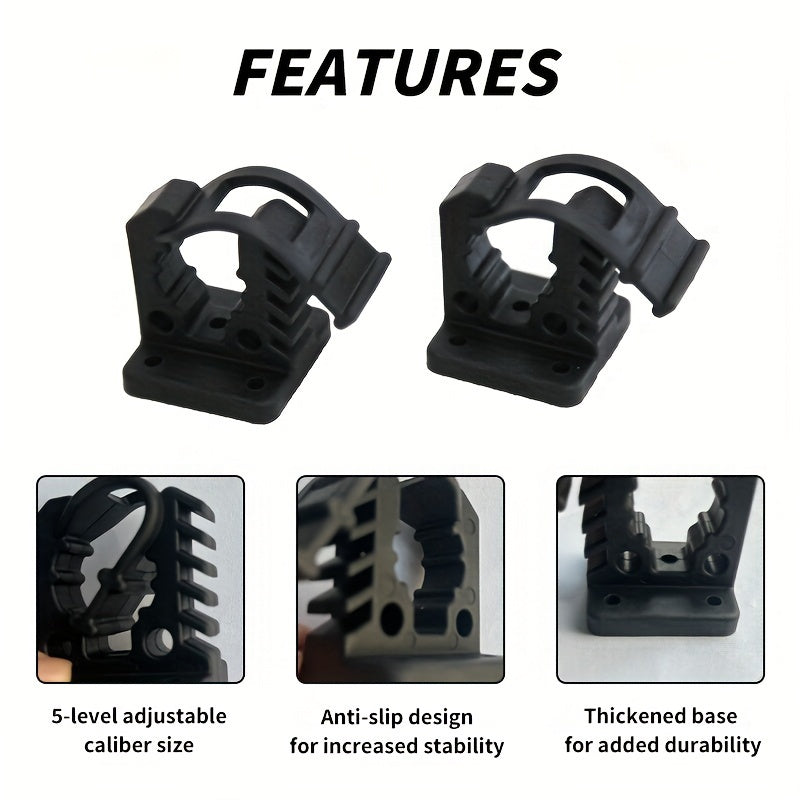 2-Pack Durable TPU Clamps for Offroad Vehicles, ATVs, Boats, 2.54-3.28 cm Diameter