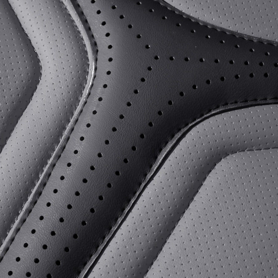 Universal Breathable PU Leather Car Seat Covers For 5 Seats Black Beige