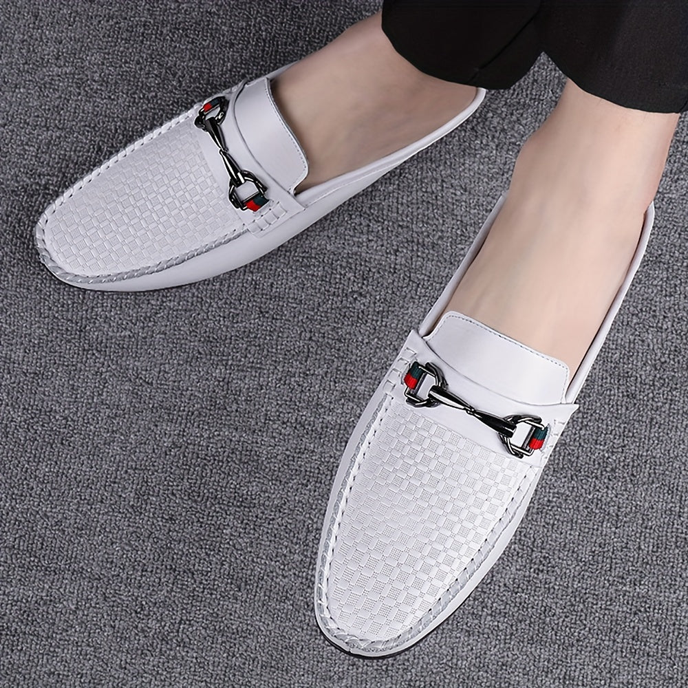 Zapatos mule de cuero de microfibra para hombre, casuales, sin cordones, para interior y exterior, ideales para caminar