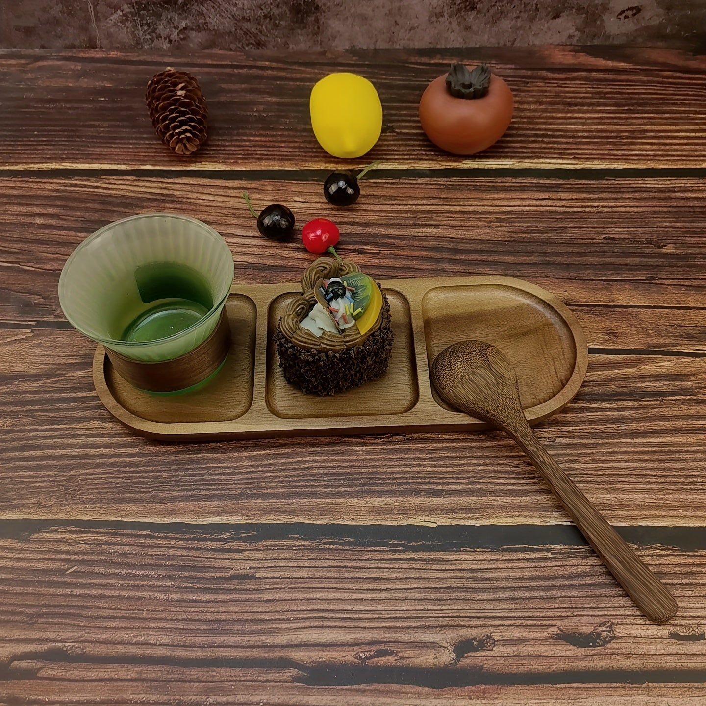 Acacia Wood Serving Tray for Entertaining Snacks and Treats in Kitchen