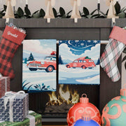 Christmas Wintertime Kitchen Towel Set 2 Cozy Snowflake Tea Towels 18x26