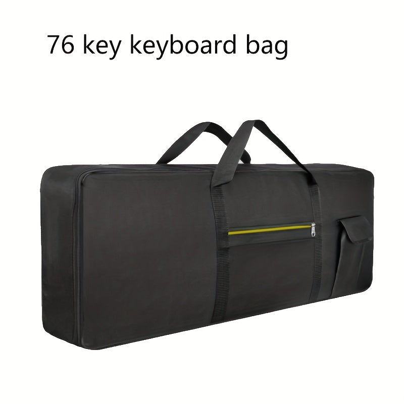 10mm Oxford Nylon Keyboard Bag with Full Cover, Padded Shoulder Straps, Zippered Pockets, Reflective Strips Black