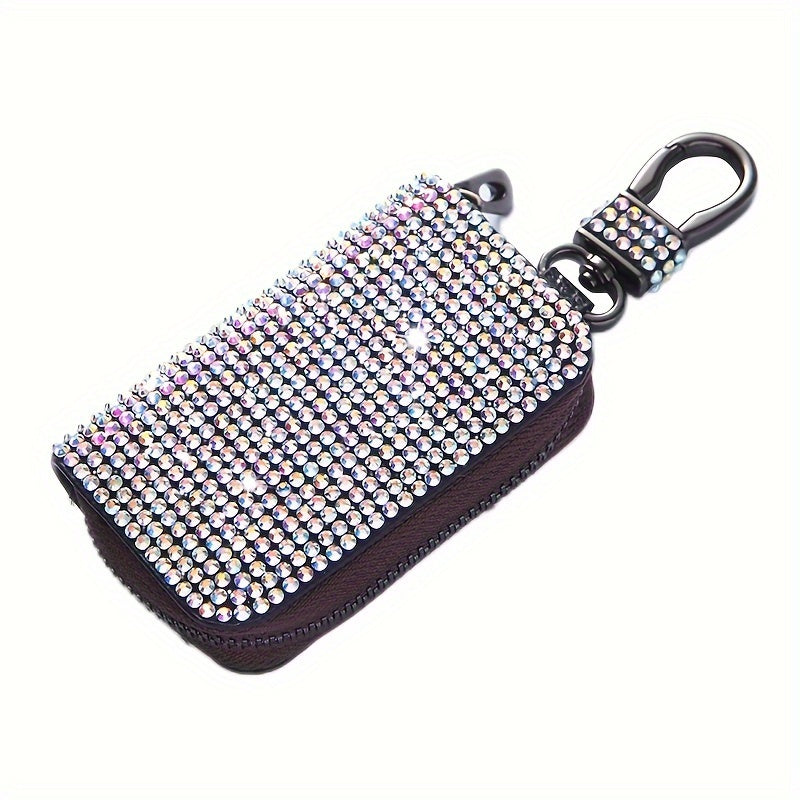 Women's Car Key Protector Rhinestone-encrusted Small Stylish Car Interior Accessory
