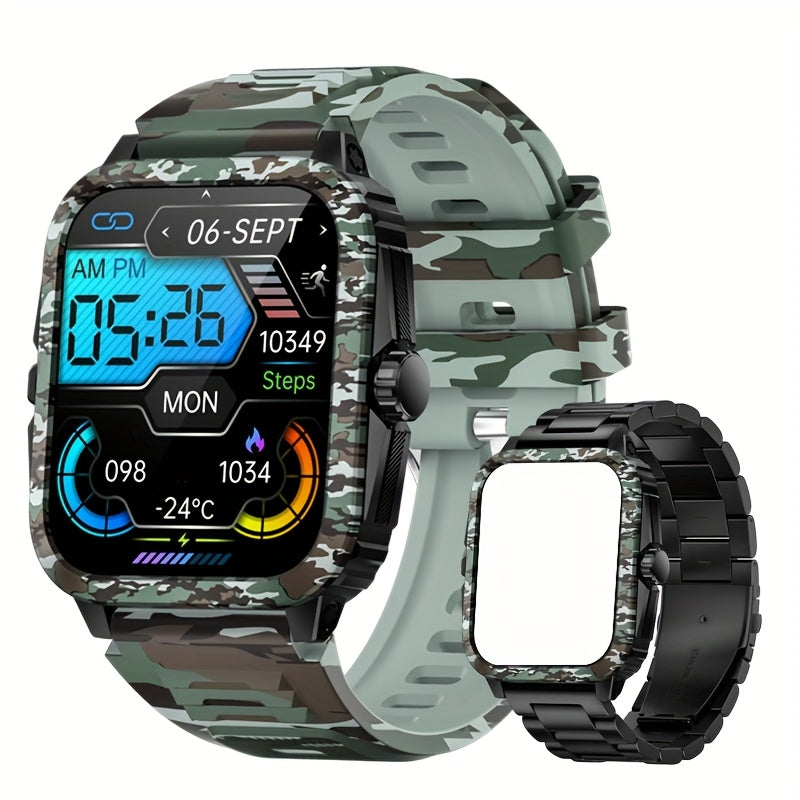 Smart Watch 1.96-Inch Wireless 5.3 Voice Assistant Exercise Recording Multi-Sports Water Resistant