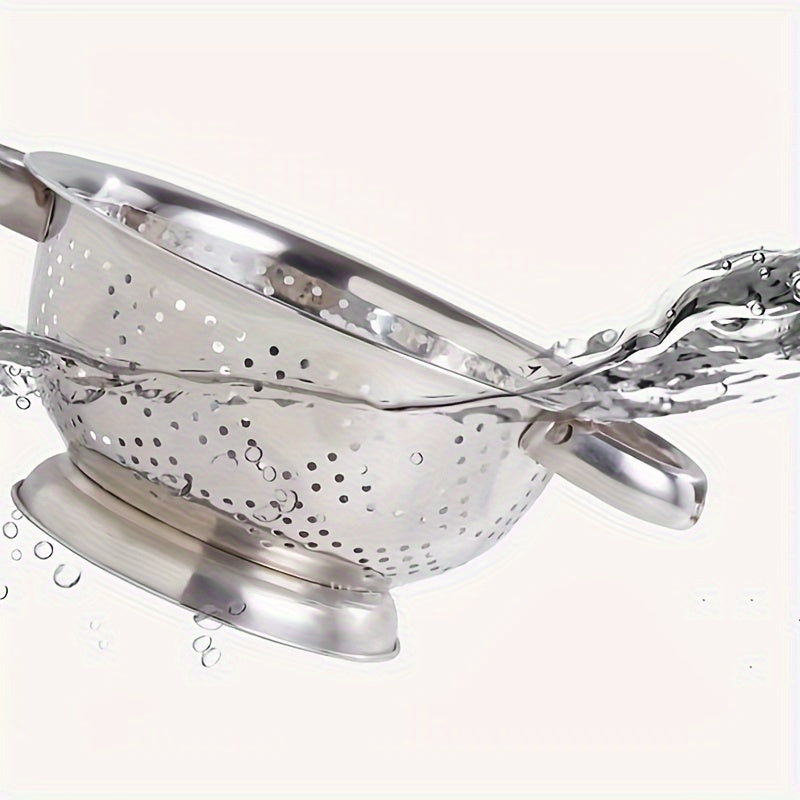 Stainless Steel Kitchen Colander with Handles for Washing and Draining Vegetables Fruits Pasta
