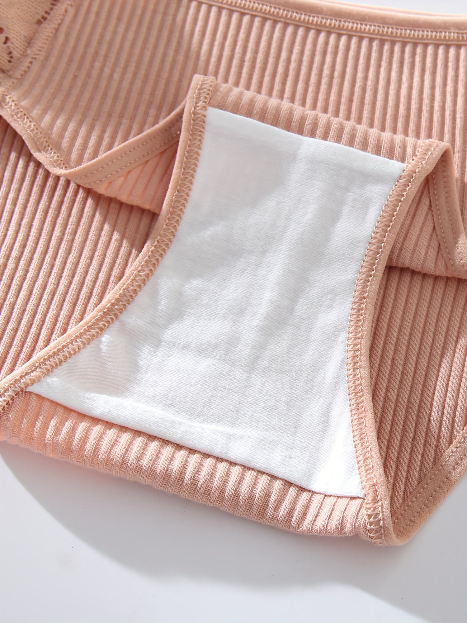 Комплект из 5 цветочных кружевных рибанных трусиков, удобное эластичное женское нижнее белье