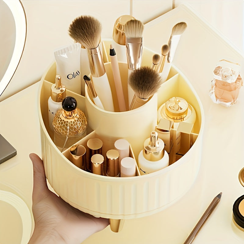 7 bo'lakli 360° aylanadigan makiyaj tashkilotchisi, cho'tkalar, lab bo'yog'i, terini parvarish qilish va ofis uchun