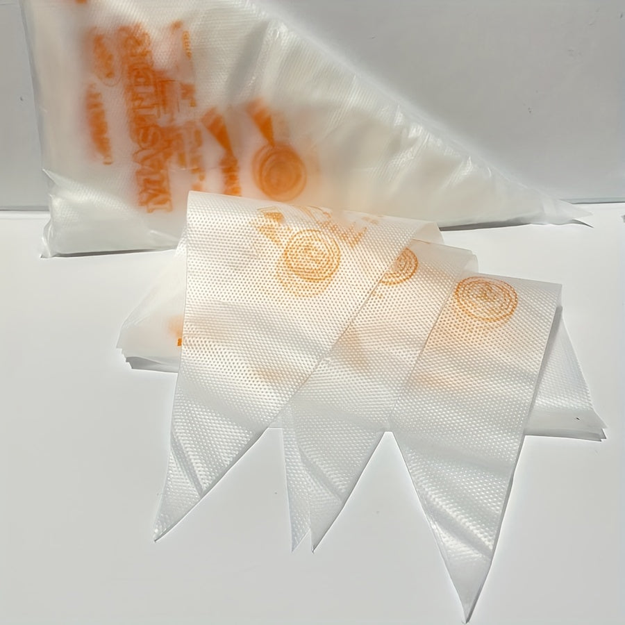 100 Disposable Plastic Pastry Bags with Tips for Baking and Cake Decorating