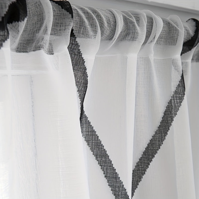 Geometric Printed Sheer Curtains for Living Room Bedroom Office Kitchen