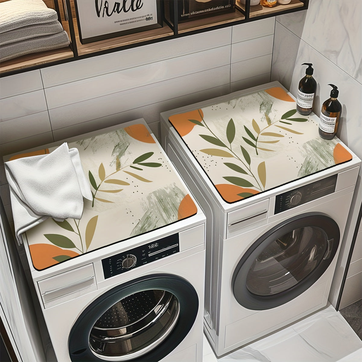 Dust Cover for Washing Machine Bohemian Sun Moon Leaf Design 60cm x 50cm