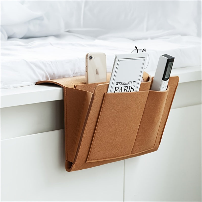 Felt Bedside Hanging Storage Bag Multi-Purpose Organizer for Dorms and Sofa Edges