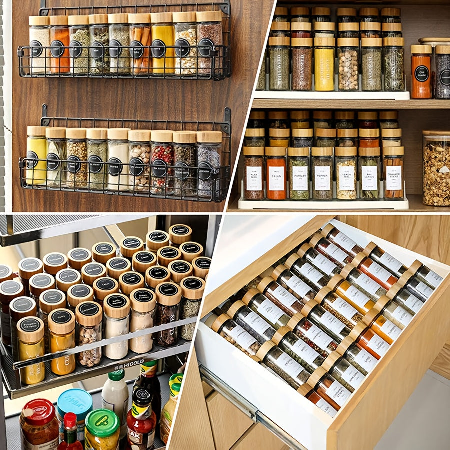 Набор из 12 герметичных стеклянных банок для специй объемом 120 мл с солонками и перечницами с крышками-лейками