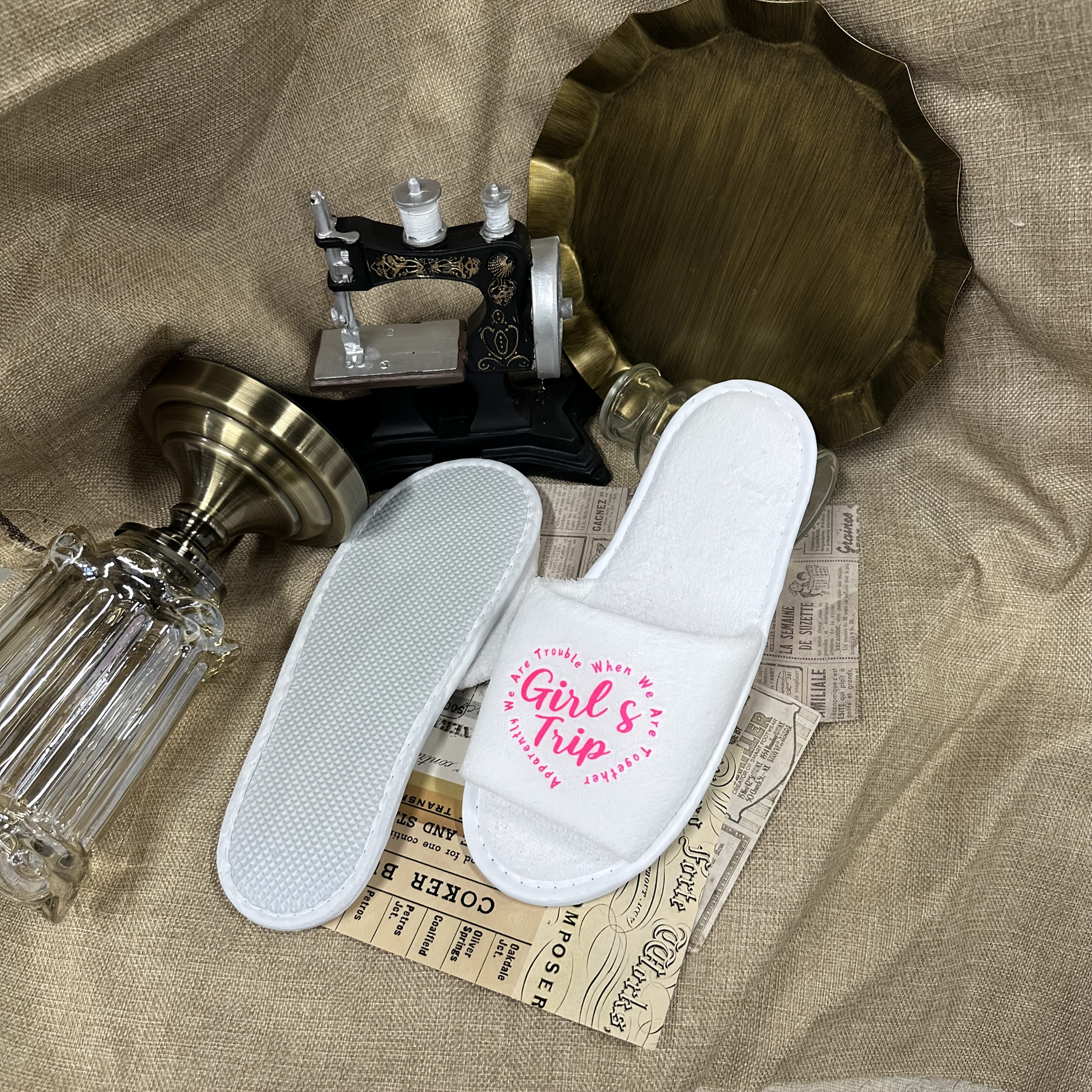 Women's Printed Open-Toe EVA Slippers for Indoor Home Use