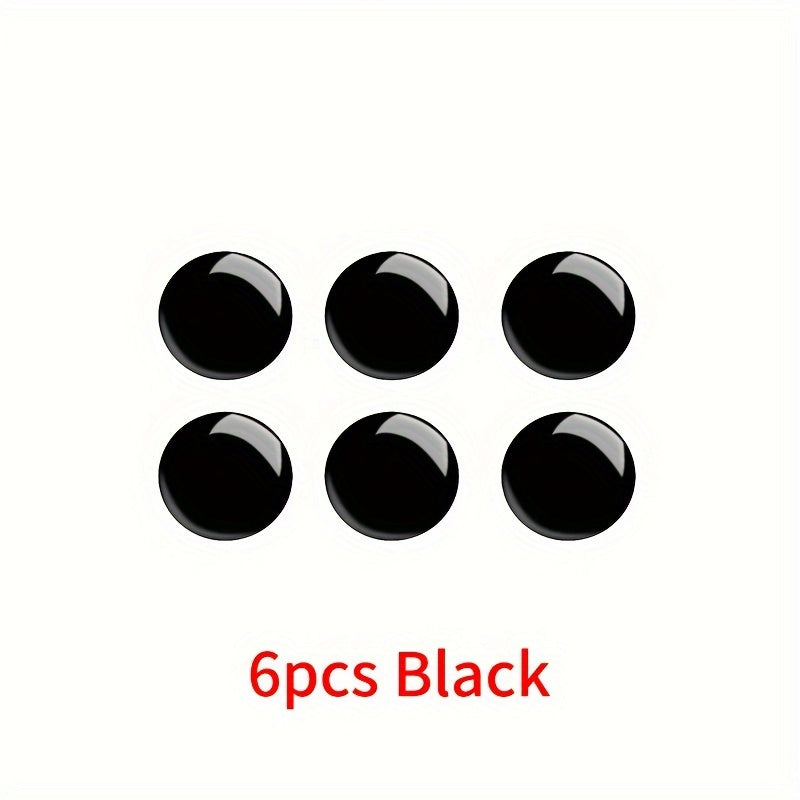 6pcs Black 20mm Car Door Lock Keyhole Cover Stickers Accessories