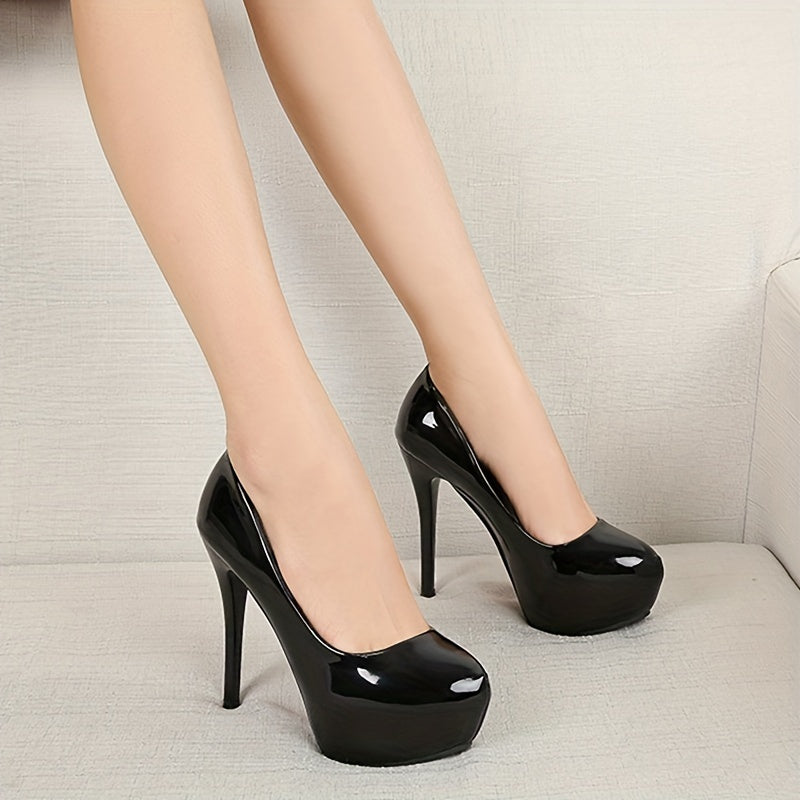 Women's Solid Color Platform Shoes with Stiletto Heel for Party Wear