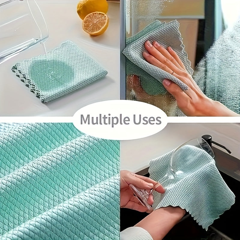 Fish Scale Glass Wiping Cloth Pack of 5 or 10 Multipurpose Household Cleaning Towel