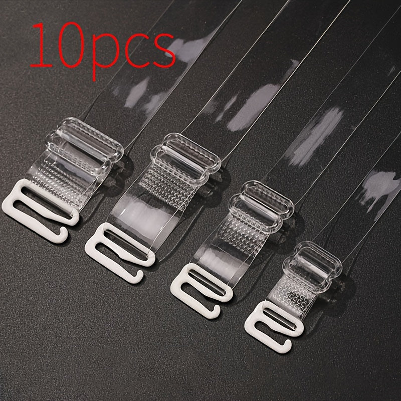10 Transparent Adjustable Shoulder Straps for Women's Lingerie Bra Accessories