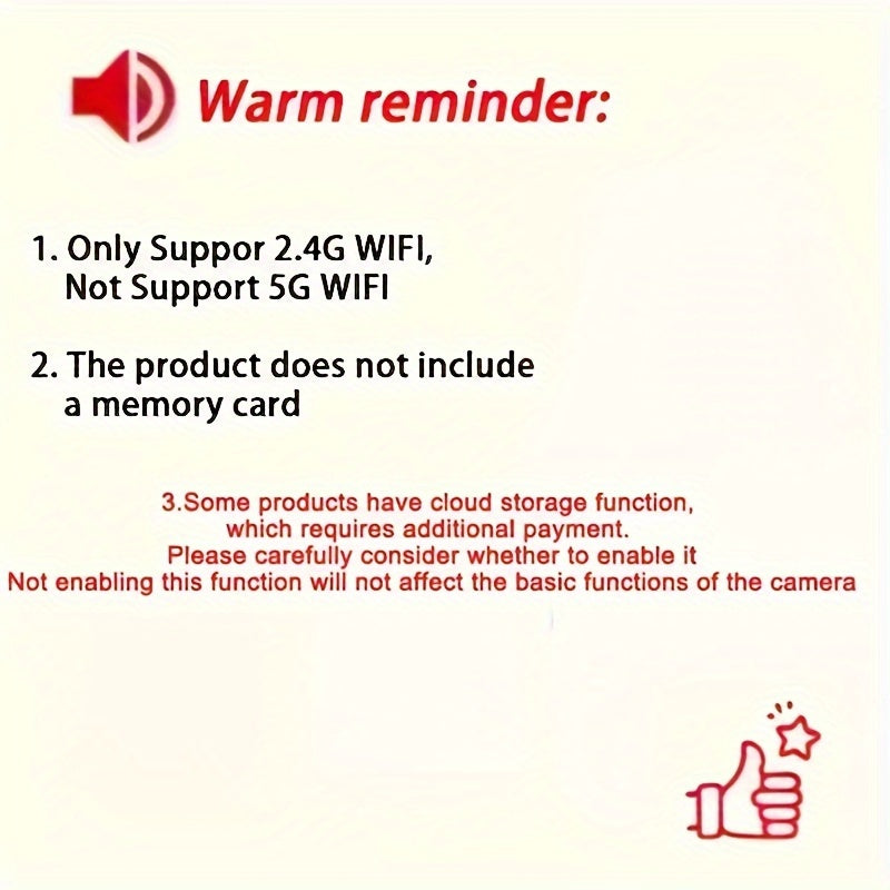 Wireless Security Camera with 360° Pan, Night Vision, Two-Way Audio and App Control