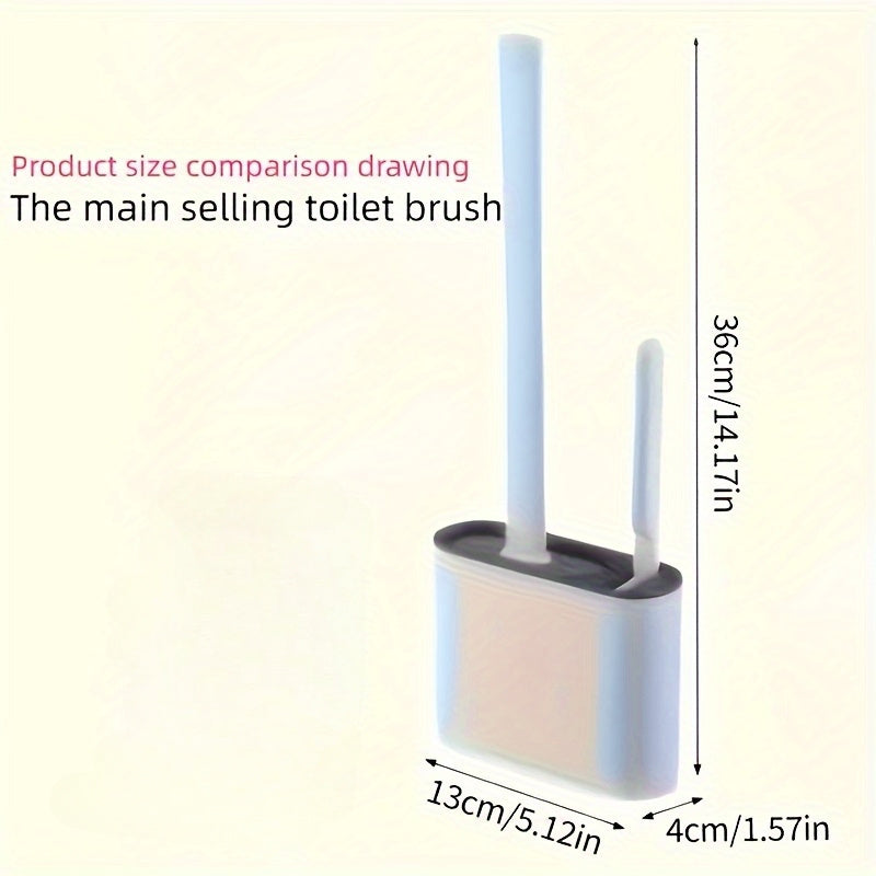Wall-Mounted Toilet Brush Set with Leak-Resistant Plastic and Odor Control