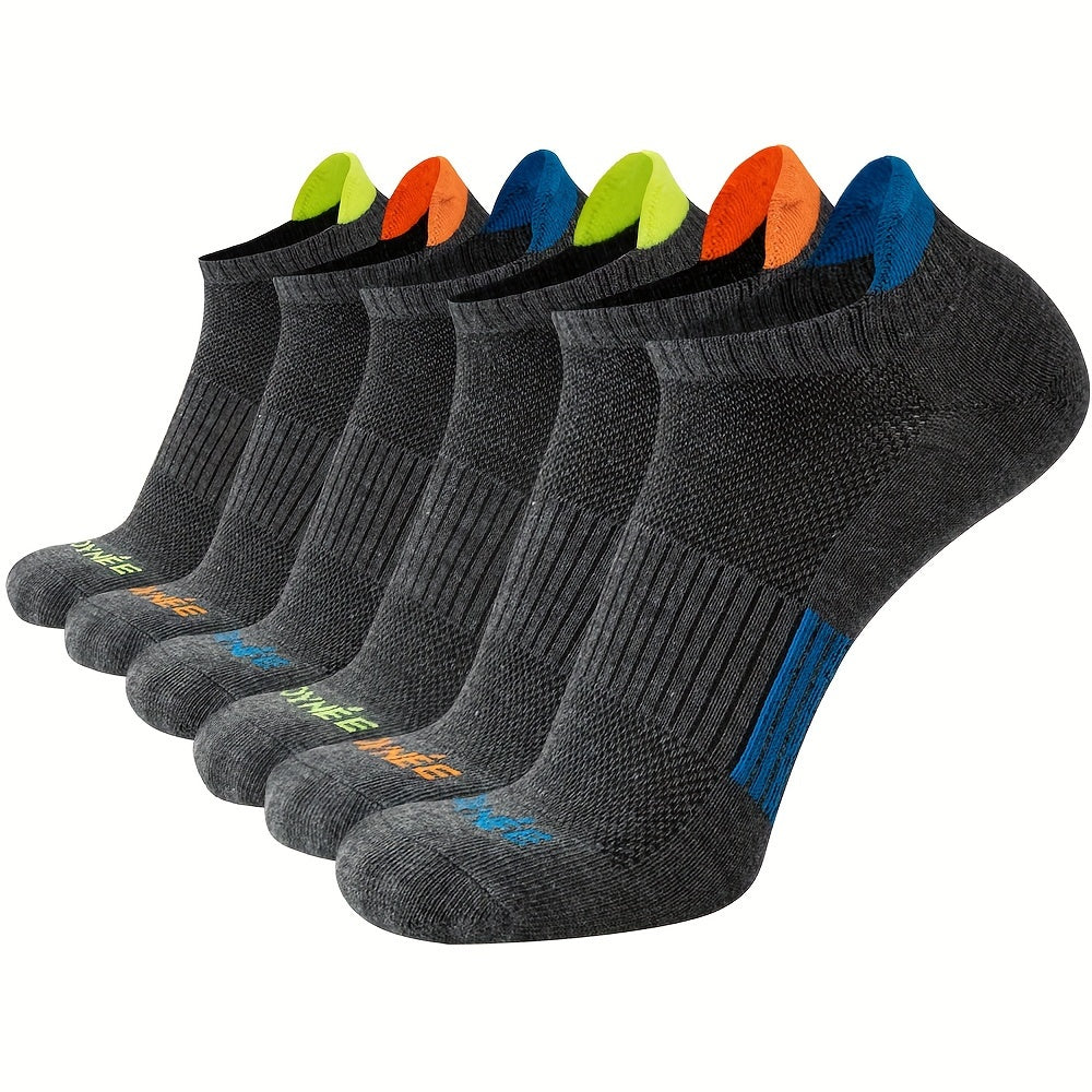 Men's No Show Socks 6 Pairs Breathable Sweat-Resistant Spring Summer Running Fitness