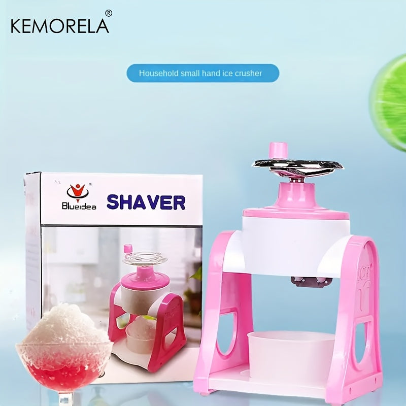 Kichik oshxona uchun shvedlangan muz kokteyllari uchun kompaktdan foydalaniladigan qoʻlda muz maydalagich, pushti va koʻk