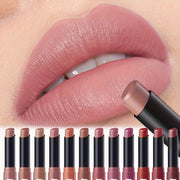 Matte Lipstick Crayon in Berry, Coral, Pink, and Red Shades, Long-Lasting and Moisturizing with Natural Hydrating Finish