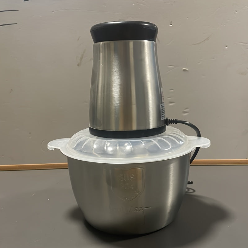 2L katta sig'imli zanglamaydigan po'latdan yasalgan go'sht maydalagich, 30000 RPM motor bilan, EU plagi, oson nazorat uchun shaffof qopqoq - Uy oshxonalari uchun mukammal, go'sht tayyorlash asbobi.