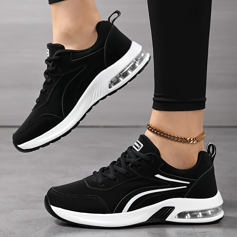Women's Casual Sneakers Non-Slip Waterproof Microfiber Lace-Up PU Sole All-Season