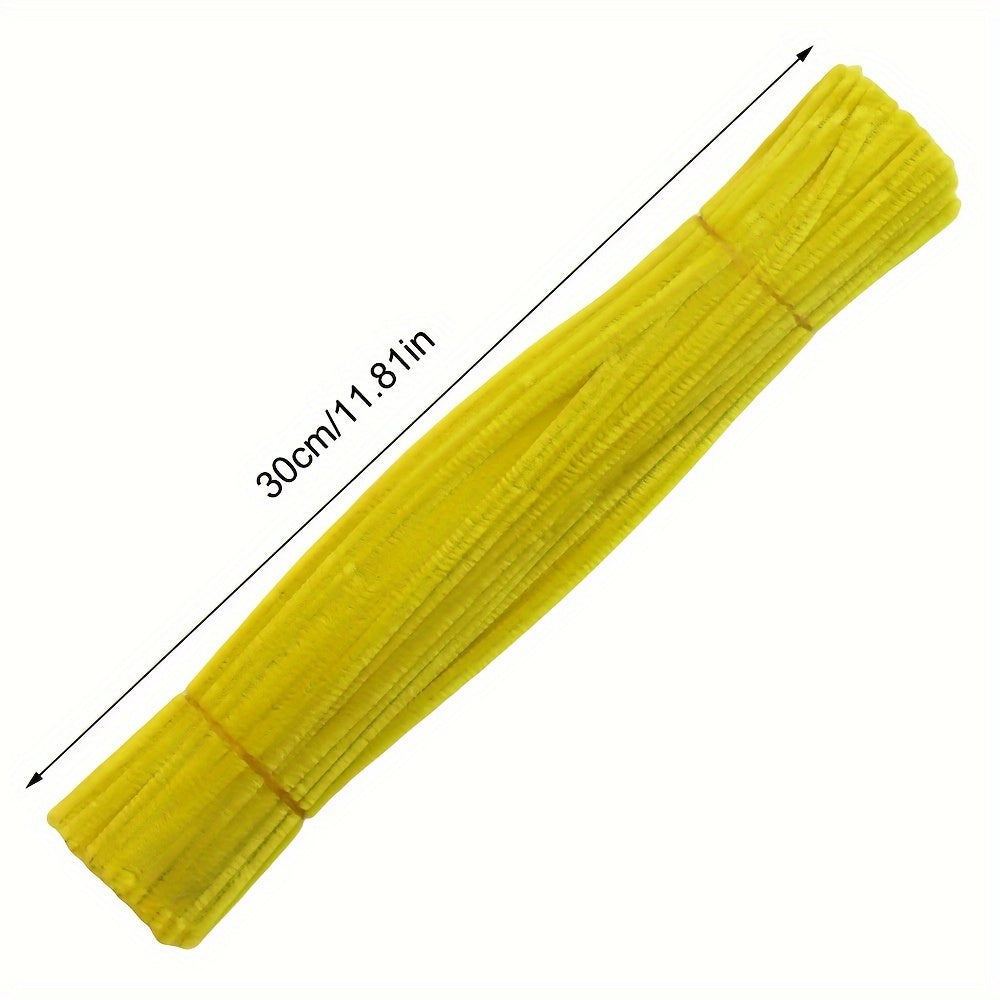 100 Colorful Chenille Stems 30cm for DIY Crafts and Decorations