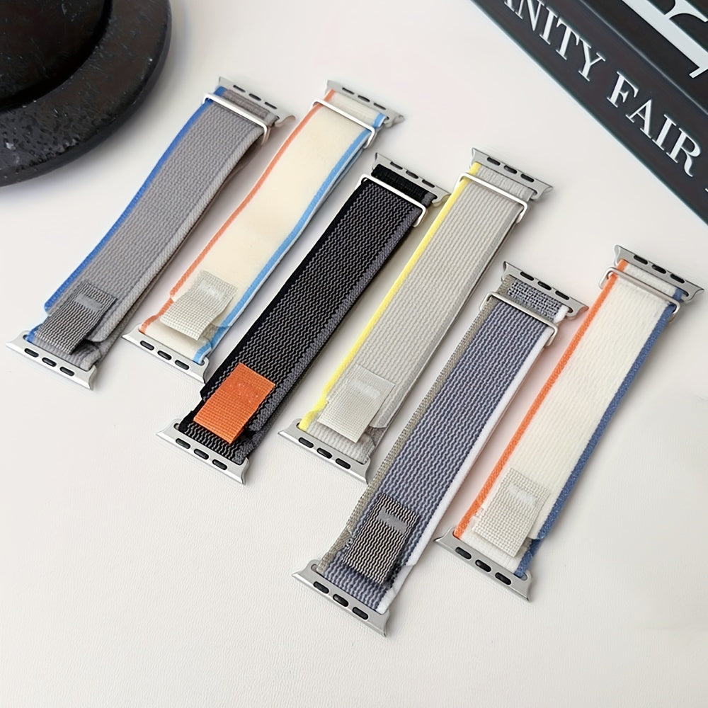 Elastic Nylon Watch Band for Apple Watch Adjustable Sport Strap Compatible with Series 10 9 8 7 6 SE 5 4 3 2 1
