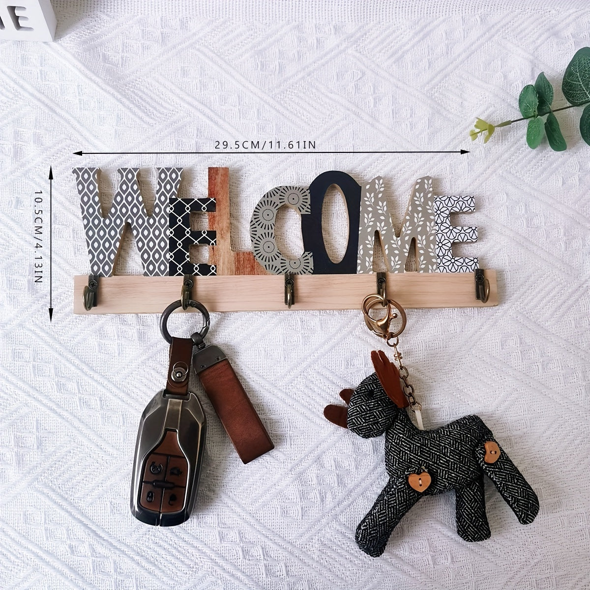 Letter Design Wall Key Holder for Door Hat Bag Housewarming Gift