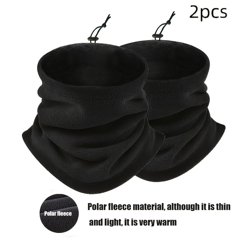 Men's Warm Neck Scarves Breathable Windproof Polyester Fleece Lining for Winter Outdoor Activities