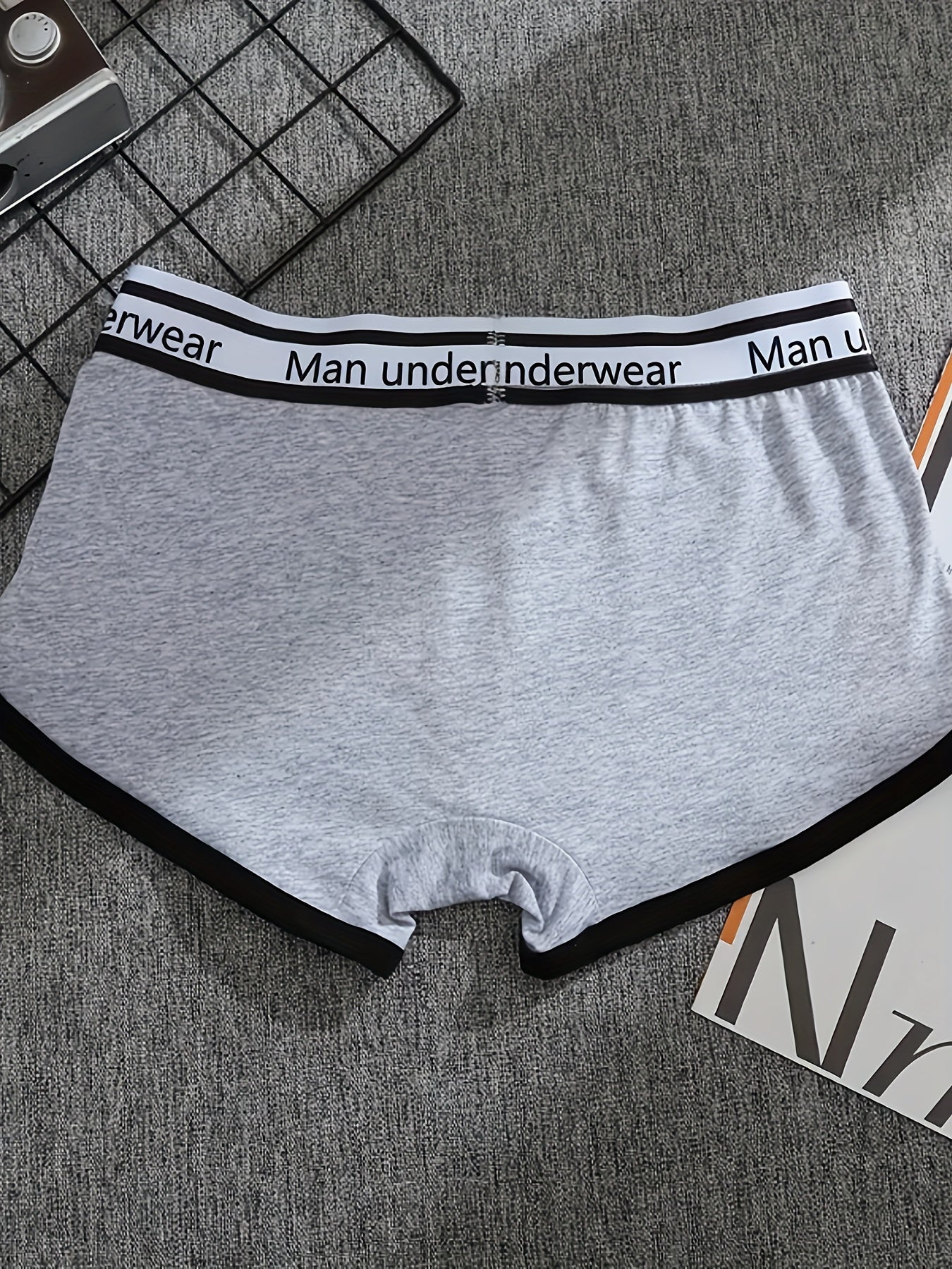 Men's Cotton Boxer Briefs 3-Pack Breathable Knit Shorties with Contrast Binding