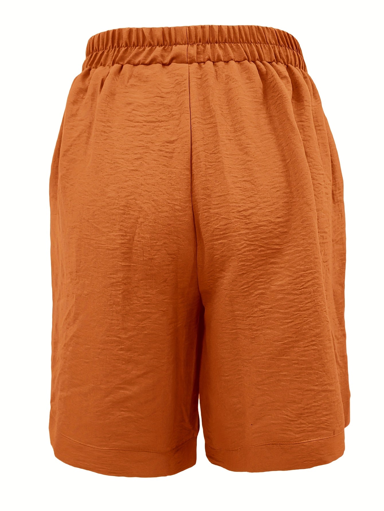 Women’s Casual Solid Color Shorts Polyester Light Gray Relaxed Fit Summer