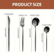 24-Piece Stainless Steel Flatware Set High-Temperature Resistant Rust-Proof Golden Finish