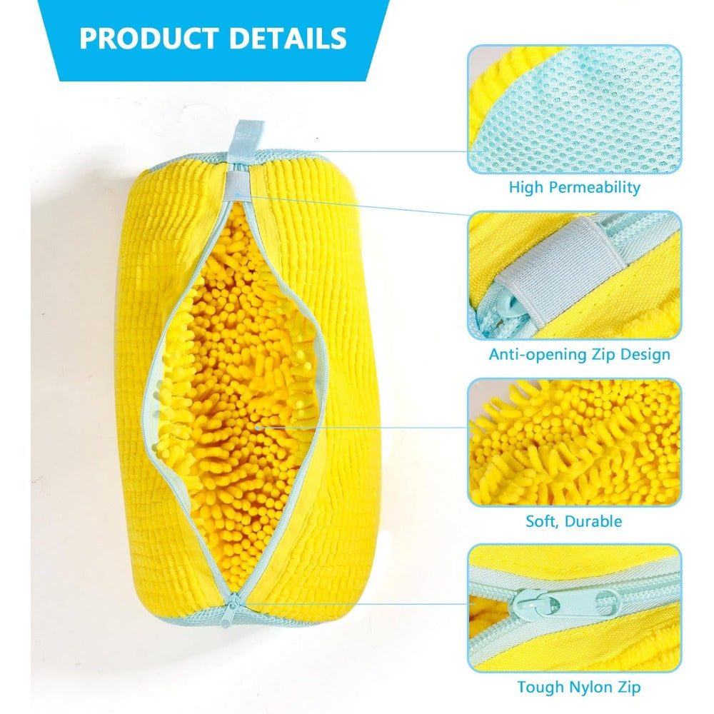 Yellow Washing Machine Shoe Bag Polyester Protective Laundry Bag for Sneakers