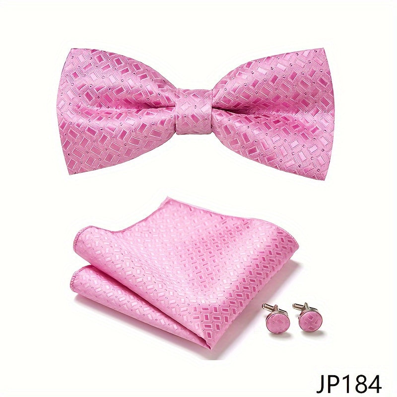 Men's Blue Polyester Tie and Pocket Square Set Floral Pattern for Formal Events