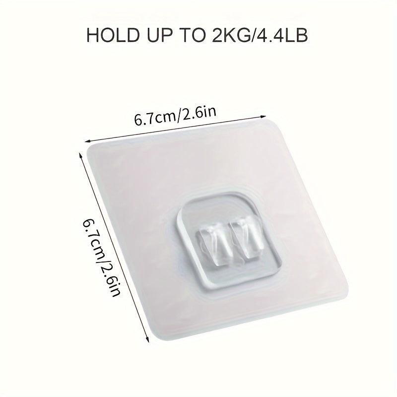 Ganchos autoadhesivos paquete de 10 organizador transparente de plástico a prueba de agua para cocina, baño, dormitorio y oficina