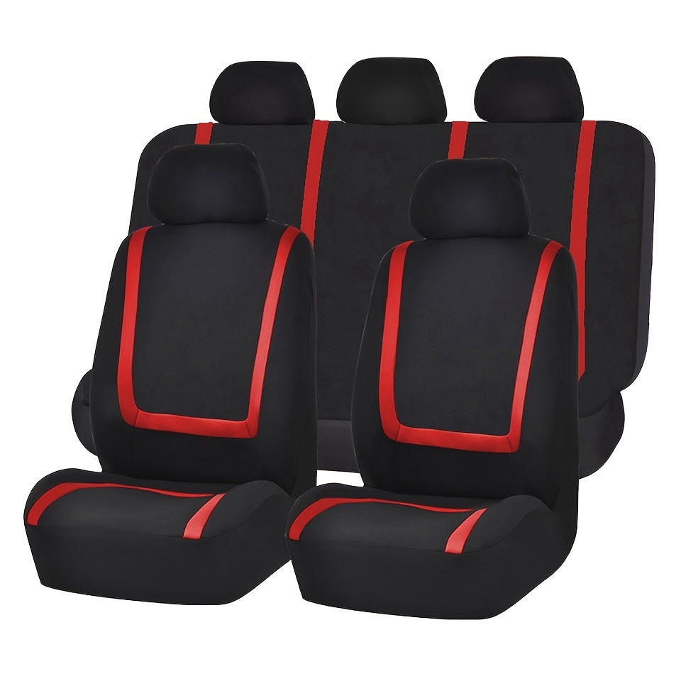 9PCS Car Seat Cover U-Shaped Strips Set Universal Fit Durable Fabric