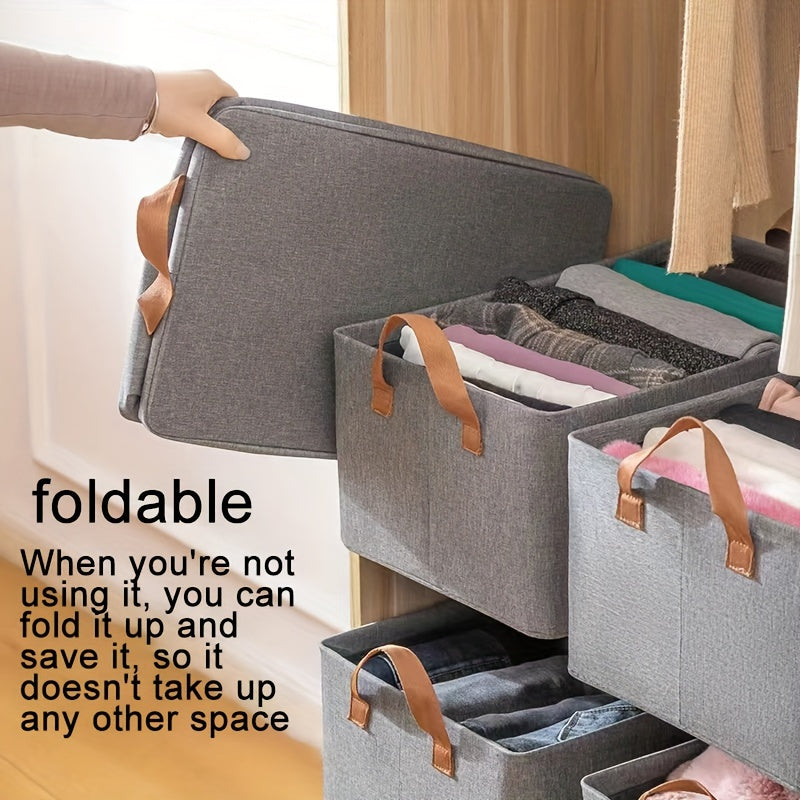 Fabric Storage Box with Steel Frame and Polyester Drawer Organizer for Clothes and Pants